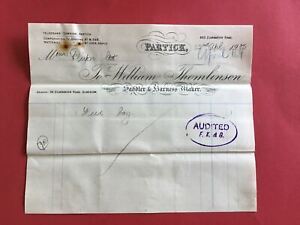 William Thomlinson Saddler Harness Maker 1905 Patrick receipt R33645