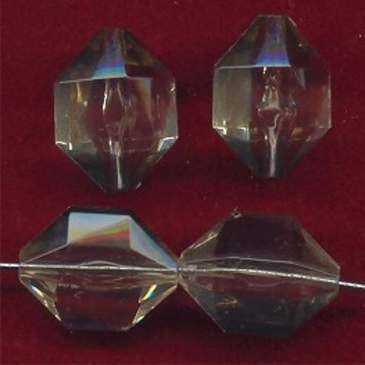 12 TOPACIO AHUMADO ACRÍLICO VINTAGE 20x16mm. CUENTAS FACETADAS 5155  Foto 1 de 1