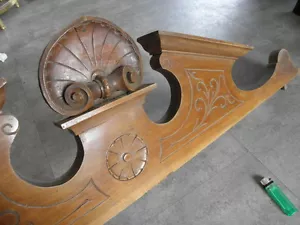 French Antique Louis XVI Style Solid wooden Wood Crest Pediment Crown old - Picture 1 of 6