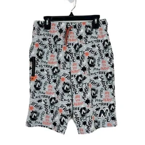 Nerf Shorts Youth 12-13 Years Grey Orange Graphic Pull On Drawstring Bottom Boys - Picture 1 of 10