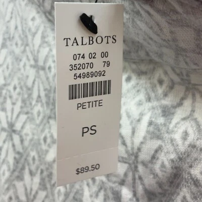 T By Talbots Pullover Sweatshirt Womens Size PS Gray Floral Stretch Zipper - Image 1 of 4
