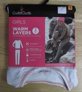 CUDDL DUDS GIRLS WHITE LONG SLEEVE CREW & LEGGING - SIZE S (6/6x) - NWT - Picture 1 of 4