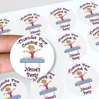 Personalised Gymnastics Girl Thank You Party Stickers For Bags Sweet Cones