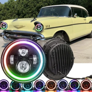 2 faros redondos de 7 pulgadas luz proyector 120 W para Chevy Bel Air 1955-1957 - Imagen 1 de 14