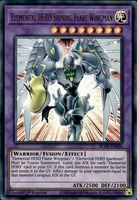 Elemental HERO Shining Flare Wingman - Ultra Rare 1st Ed BLAR-EN054  NM  YuGiOh - Image 1 of 2