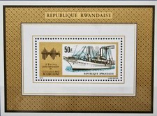 RWANDA RUANDA 1974 Block 39 A 100 Geb. Guglielmo Marconi Yacht Schiff Ship MNH