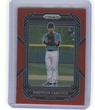 2023 Panini Prizm   Emerson Hancock Red Prizm /199  Seattle Mariners