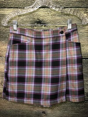 Xadrez roxo tamanho 14 azul Paris em excelente estado usado 2 bolsos feitos nos EUA super fofo!!!! - Imagem 1 de 4