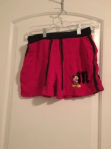 Disney Mickey Mouse Girls Red and Black Sweat Shorts Drawstring Unknown Size - Picture 1 of 12