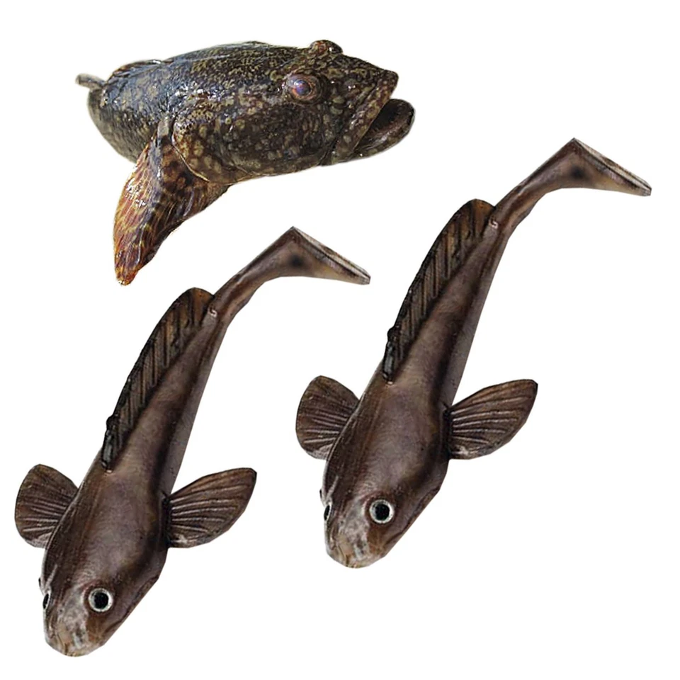 2 Gummifische Grundel Imitat 12 cm Zanderköder Grundeln Gummiköder Zander Köder - Bild 1 von 1