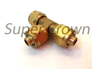 "Camiseta Unión Sin Soldadura Super Crown 3/8"" con Tuerca Hexagonal -Ajuste de Latón Alineado -Nueva" - Imagen 1 de 4