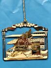 Kingsheart Forge Barrel Racing Horse Handcrafted Metal Gold Tone Ornament