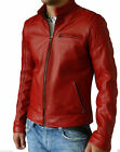 Leather Jacket - Men's Terminator Genisys Jason Clarke Black & Red Leather Biker