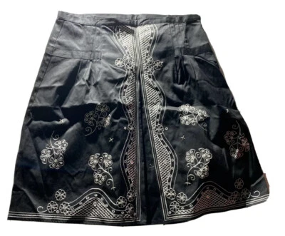 Nine & Co Talla 14 Plisado Algodón Estrás Falda Longitud 23” Acampanada  Foto 1 de 4