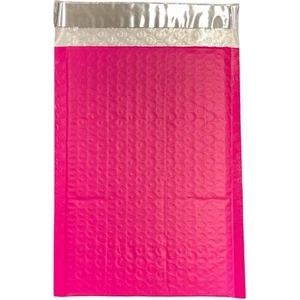 50 4" x 8" Pink Poly Bubble Mailers Self Seal Envelopes - Picture 1 of 2
