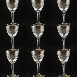 ANTICO ART DECO SERVIZIO 10 BICCHIERI CALICI CRISTALLO DESSERT BOEMIA MOLATI - Picture 1 of 6