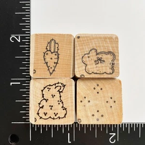 CTMH Mini Land Ostern Hase Kaninchen Karotte Punkte Gummistempel 4er Set - Bild 1 von 3