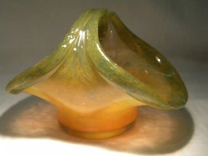 CESTA POSY DE VIDRIO VASART MEDIADOS DE SIGLO B003 NARANJA/VERDE - Imagen 1 de 6