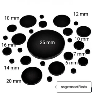 Discos de ónix negro natural 6 mm - 25 mm rebanadas de piedra sueltas planas tamaño a elección gemas - Imagen 1 de 3