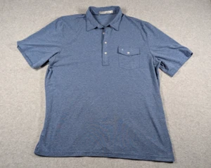Criquet Men Shirt XL Polo Four Button Pima Cotton Preppy Short Sleeve Pocket - Picture 1 of 10