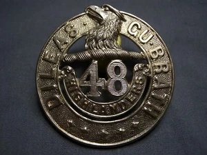 48th HIGHLANDERS of CANADA WWII OFFICER CAP BADGE 48 FINE QUALITY WHITE METAL - Picture 1 of 7