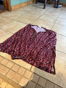 Michael Kors Bluse/Shirt rosa Reptil 1/4 Reißverschluss Größe L - Bild 1 von 6