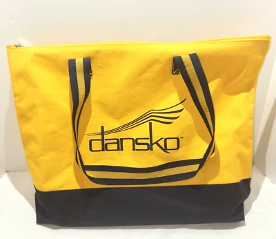 Bolso de Playa Libro Cierre con Cremallera Amarillo y Azul Marino Grande con Logotipo Dansko de Air-Tex Foto 1 de 4
