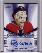 TONY ESPOSITO 17/18 Leaf Masked Men Goalie Graphs PURPLE Autograph #3/3 Signed