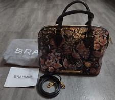 Brahmin Vivian H82721bk Black Bohemia Floral Leather Satchel