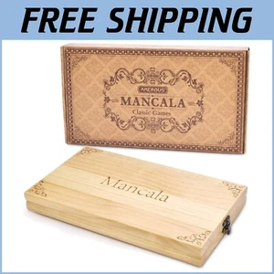 Classic Mancala Game Set - Larger Design with 72+8 Color Stones for Families - Picture 1 of 11