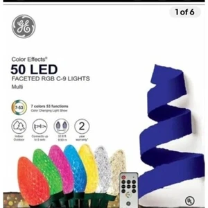 GE Color Effects 50 C-9 32.6-ft Multi-Function LED Christmas String Lights NEW - Picture 1 of 10