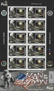 2009 Isle of Man Sg 1513/5 40th Anniv First Manned Moon Landing Sheets of 10 MNH - Picture 1 of 3