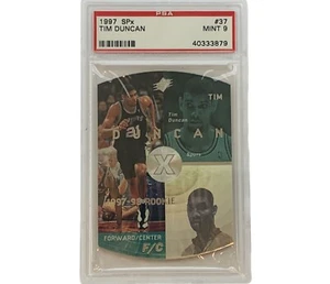 Tim Duncan Rookie 1997 SPX #37 RC PSA 9 como nuevo Spurs inserto sp LOW POP HOF f/c - Imagen 1 de 4