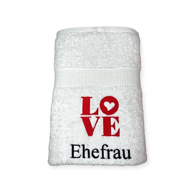 Handtuch mit Namen und LOVE, Sauna, Wellness, Duschtuch - Bild 1 von 4