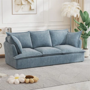 94 Inch 3-Seater Comfy Cloud Sofa with Armrest Pillows for Living Room Office - Picture 1 of 12