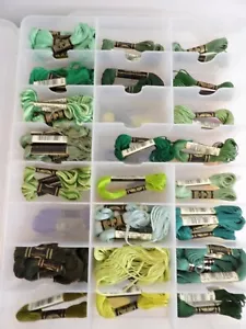 APPROX 75 EMBROIDERY FLOSS COTTON THREAD SCANS BLACK MULTICOLORS IN CASE NEW - Picture 1 of 4
