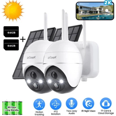 ieGeek WLAN PTZ Überwachungskamera Aussen Solor Akku Argus PT Solarpanel PIR 5MP - Bild 1 von 4