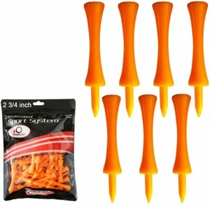 Golf Tees 2 3/4" Orange Plastic Step Down Golf Tees (100 Count) Unbreakable US - Picture 1 of 6
