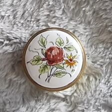 Crummles English enamels trinket pill box mini wild rose 