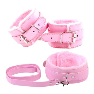 BDSM 2 Pieces Bondage SM Kit Restraint Set Love Handcuffs Collar Slave - Picture 1 of 36