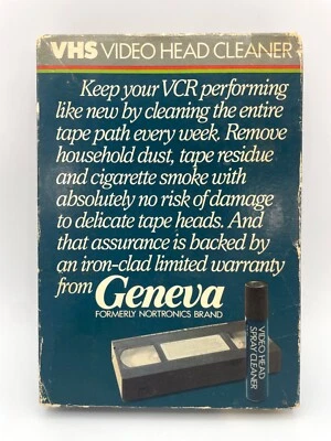 ВИНТАЖНЫЙ 1985 GENEVA VHS видео головка очиститель для видеомагнитофона - VHS ленты только - Изображение 1 из 4