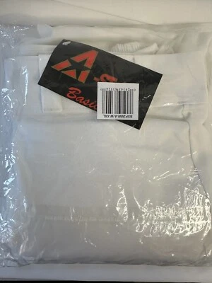 Pantalones de béisbol A Star para adultos talla XXL, blancos, largos, lazo para cinturón, cierre a presión Foto 1 de 4