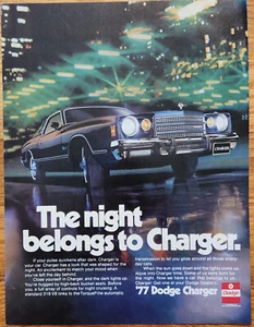 1977 Dodge Charger Vintage 1976 Print Ad  8.5"x11"  Automobile - Picture 1 of 1