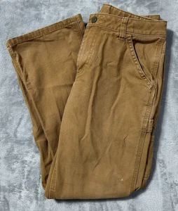 Carhartt Kids Brown Carpenter Pants Size 12 Utility Canvas Workwear - Picture 1 of 12