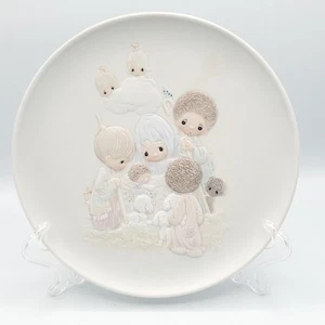 Plato de porcelana Enesco Precious Moments Come Let Us Adore Him 1981 E5646 - Imagen 1 de 7