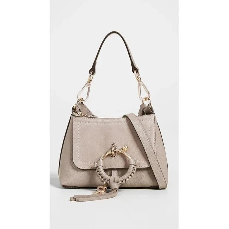 Bandolera See by Chloé Mini Joan Cemento Beige Gris Cuero Gamuza Bolso Cartera Foto 1 de 4