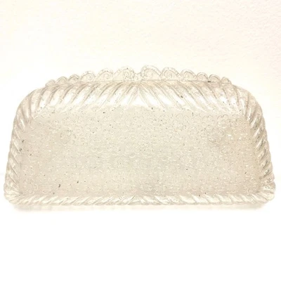 Vintage 1950s Clear Lucite Purse Clamshell Handbag Clutch bag w Sparkle Glitter - Image 1 of 4