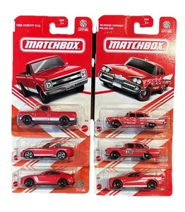 2025 Matchbox (6)-Target Red Edition CHEVY C10, MUSTANG, MIATA, DODGE, BENZ - Picture 1 of 3
