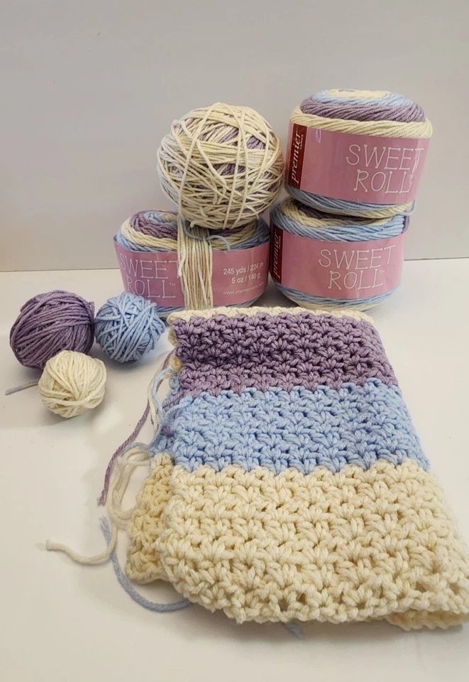 SWEET ROLL GELATO POP PREMIER YARNS LOT OF YARN CAKES BALLS  STARTER CROCHET PRO - Image 1 of 4