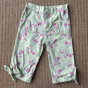 90s/Y2K Healthtex Green Floral Capris/Petal Pushers - Size 6  - Picture 1 of 3